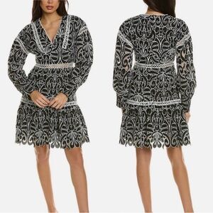 NWT Beulah black and white lace dress size large.